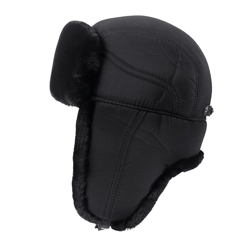 Plus Velvet Thick Warm and Windproof Lei Feng Hat Black Ear Protection - MRSLM