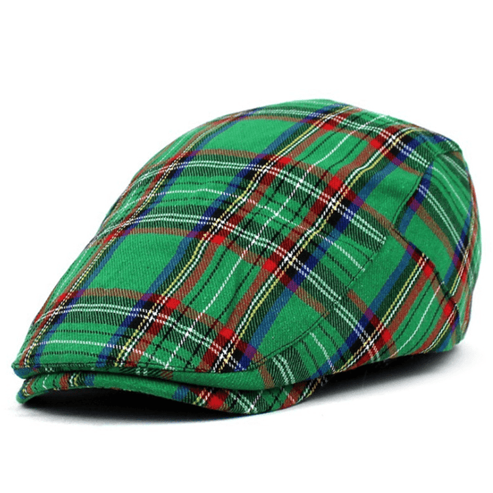 Women'S Art Contrast Plaid Painter Hat - MRSLM