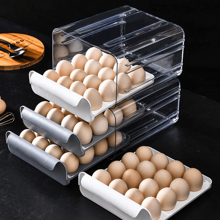Double Drawer Type Egg Preservation Box Food Grade PP Material Large Storage Capacity Compartment Egg Tray - MRSLM
