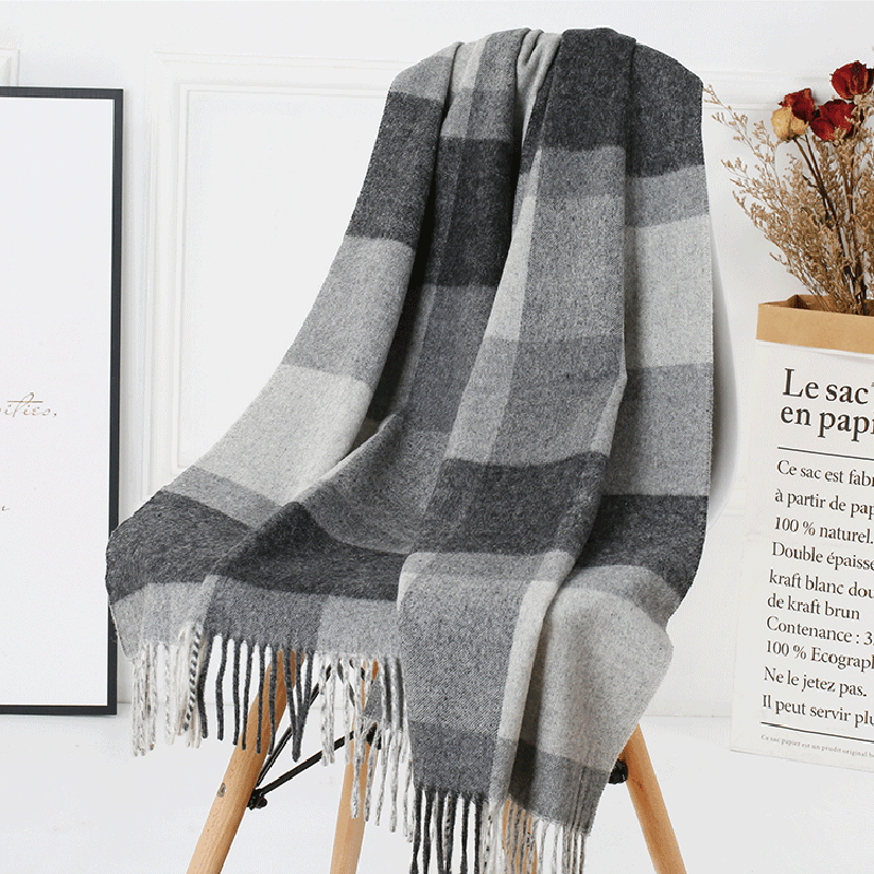 Wool Plaid Women Autumn and Winter Warm Scarf - MRSLM