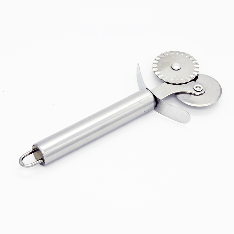 Stainless Steel Dual Wheel Pizza Cutter Slicer Pastry Ravioli Pizza Cutter Vegetable Cutter - MRSLM