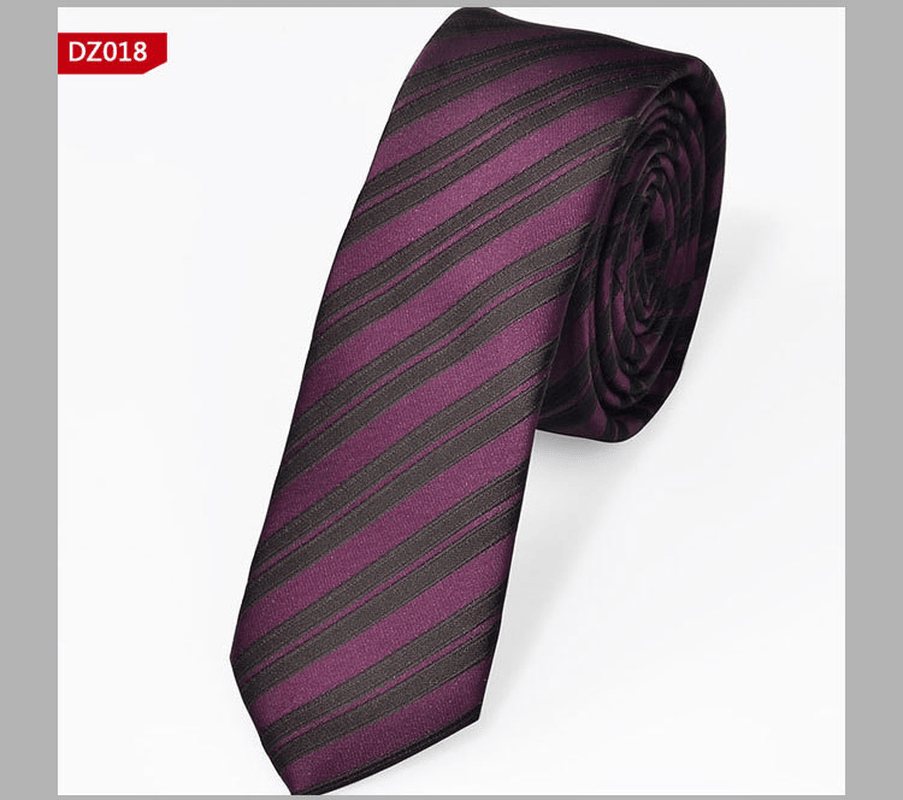 British Style Polyester Yarn Dyed Male 5Cm Narrow Tie - MRSLM