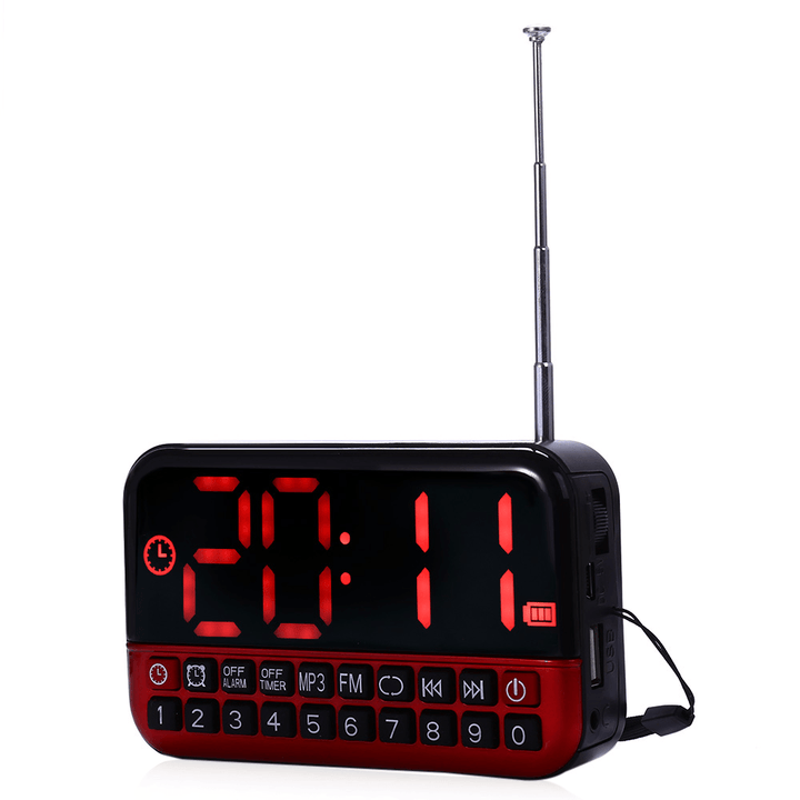 VST ST-2 LED Alarm Clock Radio Digital Clock Multifunctional Timer LCD Display MP3 Player Speaker - MRSLM