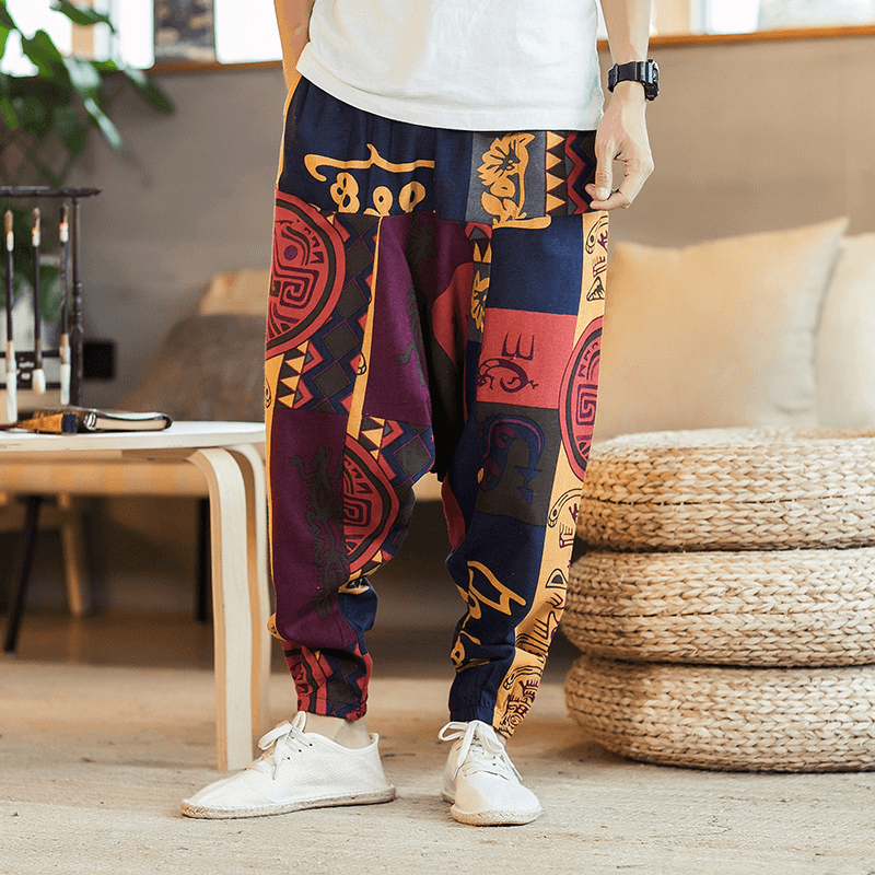 Loose Hip-Hop National Style Linen Casual Pants Men Loose - MRSLM