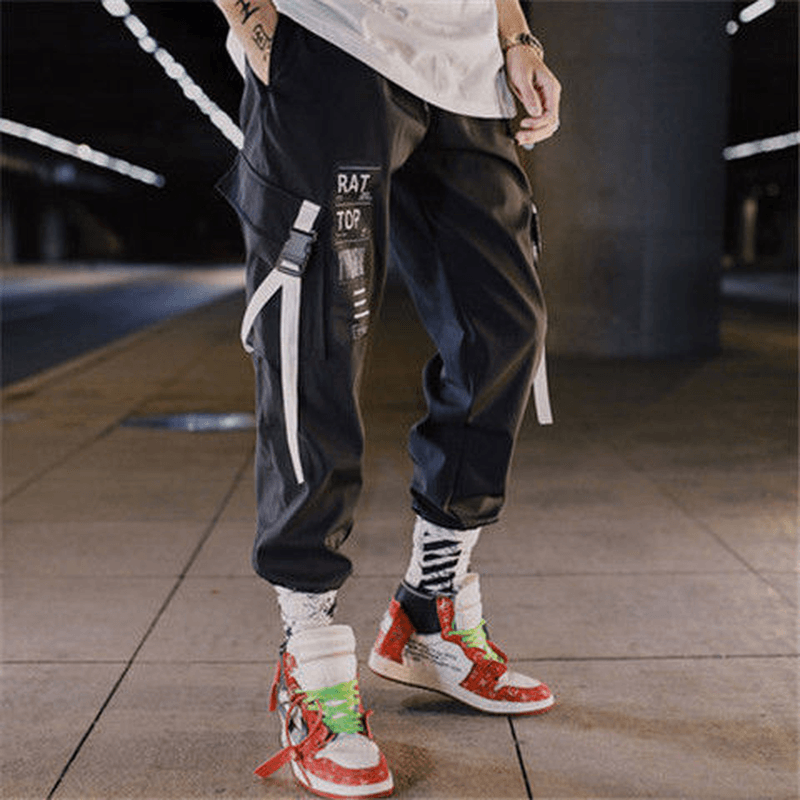 Overalls Men'S Spring and Summer Korean Style Cropped Trousers Trend Function Wind - MRSLM