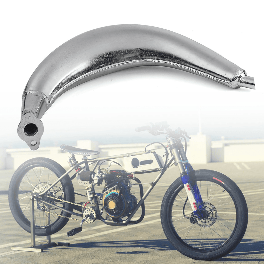 Chrome Muffler Exhaust Pipe for 80Cc 66Cc 49Cc Motorized Bicycle Engine Bike Cycling Accessories - MRSLM