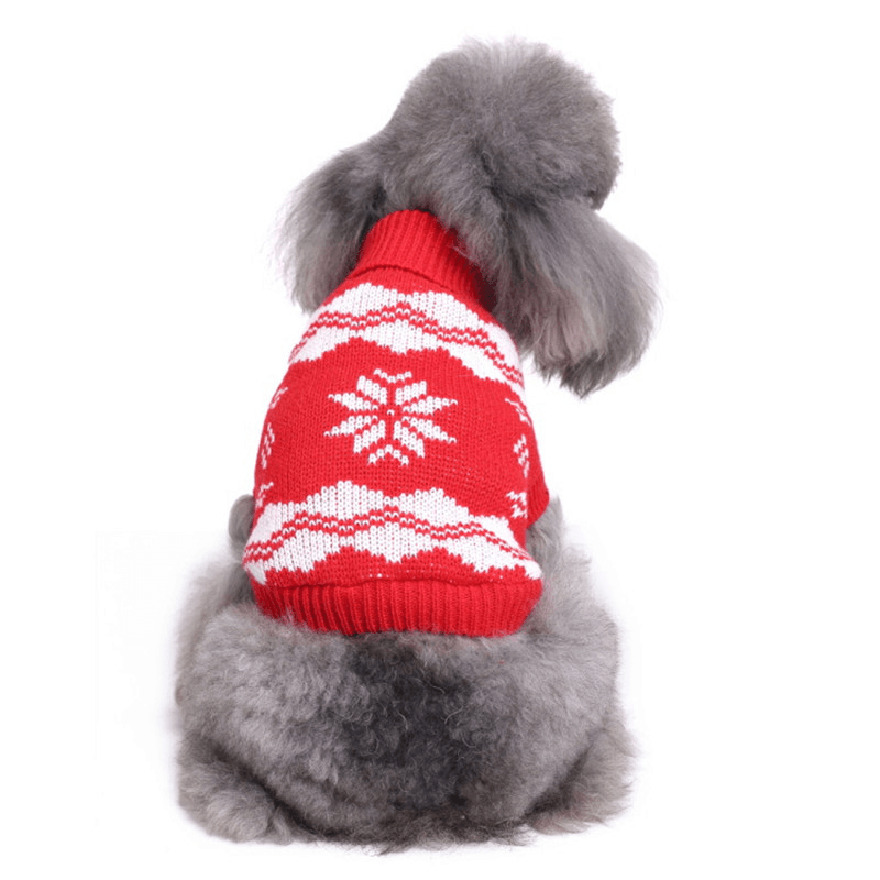 Christmas Snowflake Pet Dog Cat Autumn Winter Sweaters Warm Pullover Hoodie Costume - MRSLM