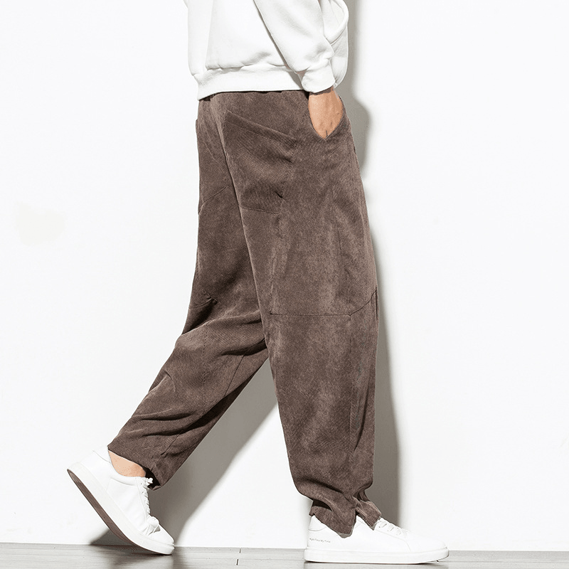 Oversized Corduroy Wide-Leg Pants - MRSLM