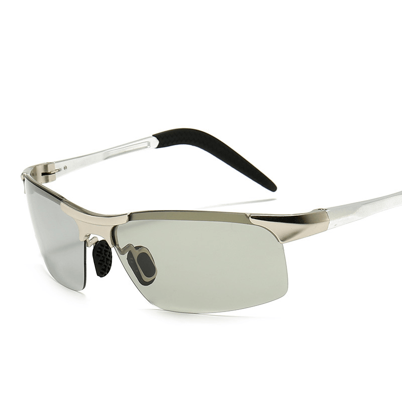 Polarized Color Changing Sunglasses Myopia Aluminum Magnesium Men'S Sunglasses Sunglasses Riding Glasses Driving Mirror 8177S - MRSLM