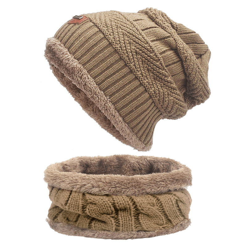 Autumn Winter Hats and Scarves for Men and Women with Velvet Thick - MRSLM