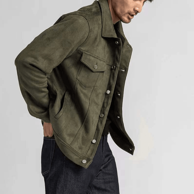 New Suede Jacket Lapel Men'S Workwear Coat - MRSLM