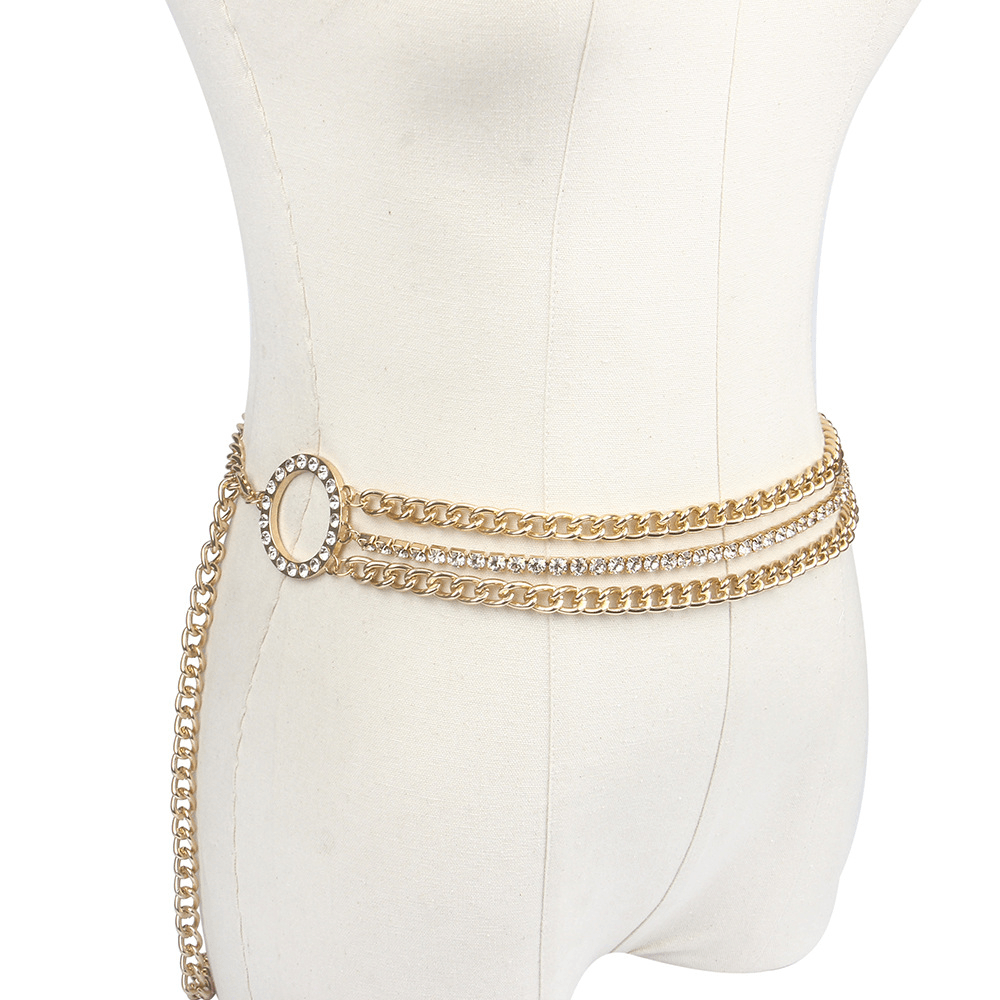 Multilayer Aluminum Chain Rhinestone Chain Waist Chain - MRSLM