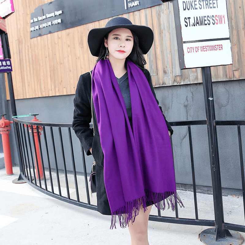 Scarf Women Autumn and Winter Tassels Thick Wild Long Style Korean Warm Shawl - MRSLM