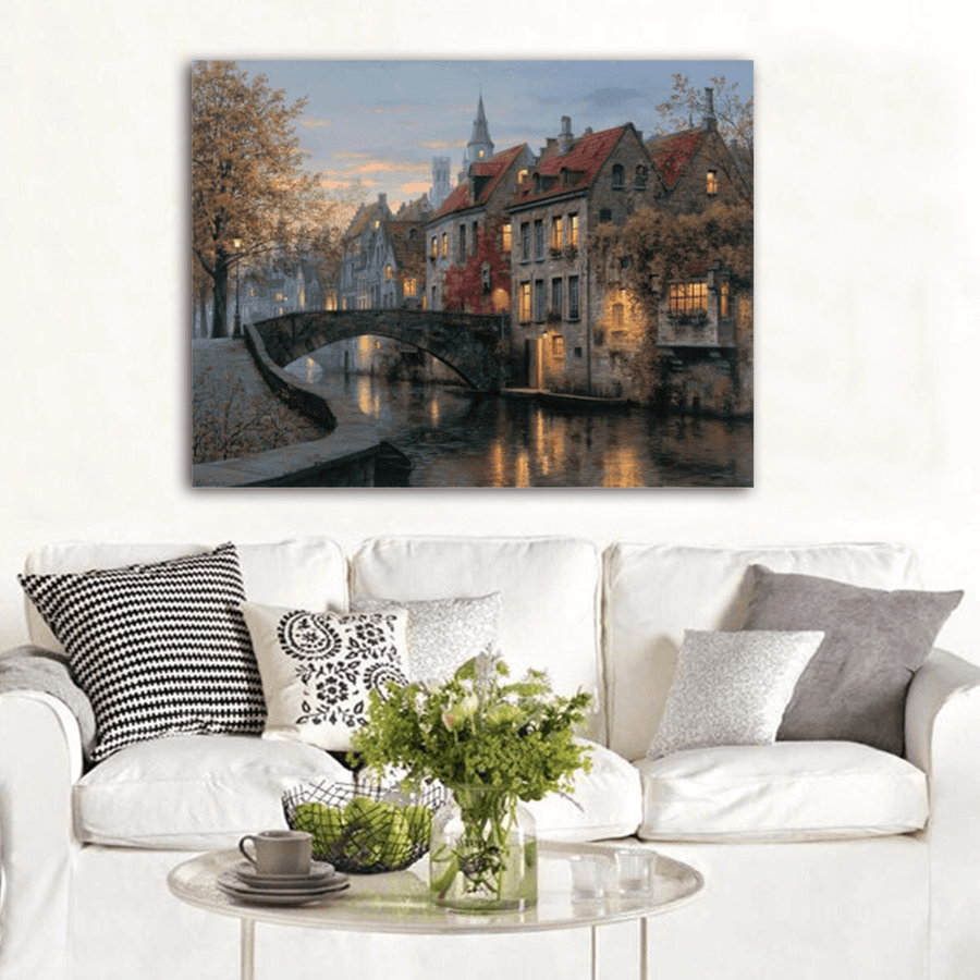 40X30Cm Cityscape River Print Art Paintings Picture Poster Home Wall Art - MRSLM