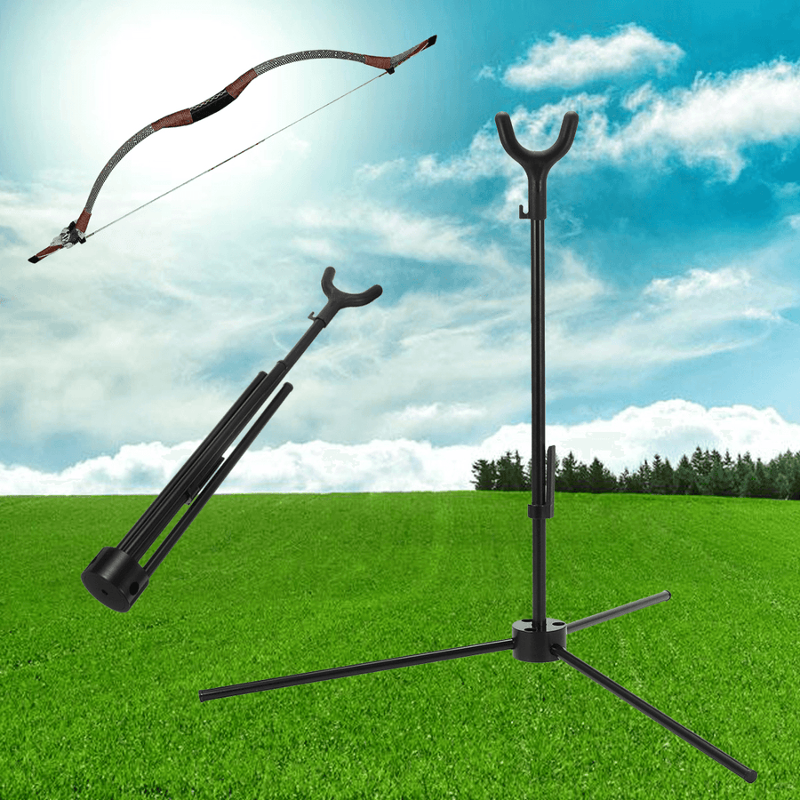 Archery Recurve Bow Tripod Stand Folding Collapsible Portable Bow Holder Rack - MRSLM