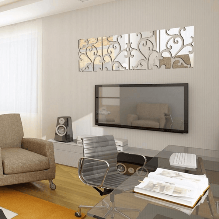 32Pcs/Set Removable 3D Vine Mirror Acrylic Wall Sticker Vinyl Decal Home Room Decorations - MRSLM