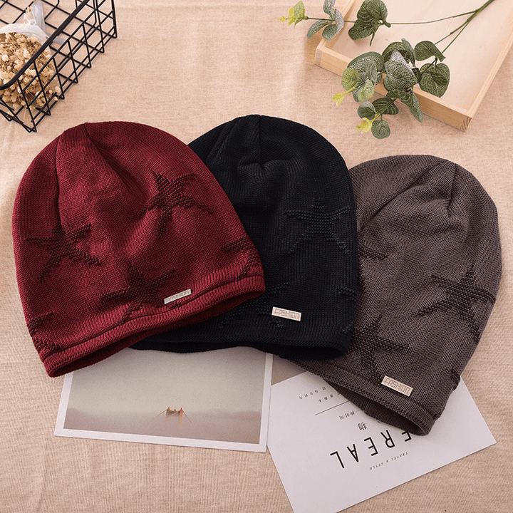 Men'S Knitted Woolen Thick Warm Toe Cap Sports Cap - MRSLM