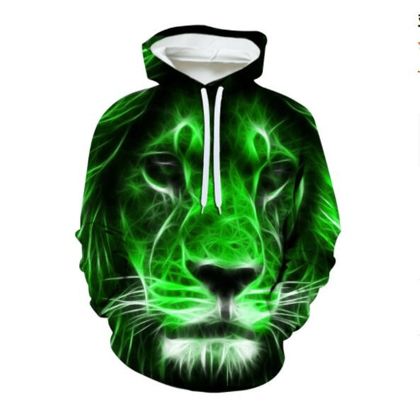 3D Digital Printing Lion Baseball Uniform Hoodie - MRSLM