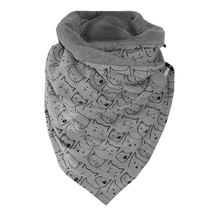 Padded Warm Shawl Printed Bib Scarf - MRSLM