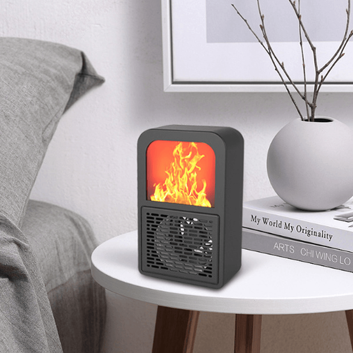 Ipree® SH01 400W Mini Heater 3D Fireplace Portable Winter Warmer Heating Fan with Adapter Plug - MRSLM