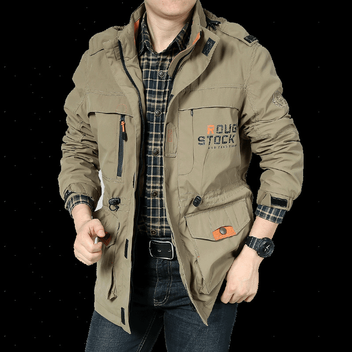 Winter plus Velvet Thick Loose Men'S Multi-Pocket Jacket - MRSLM