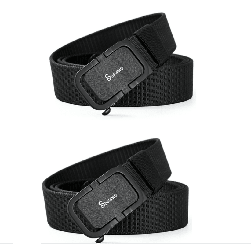 Toothless Automatic Buckle Belt Nylon Canvas Belt Outdoor Casual Pants Belt - MRSLM