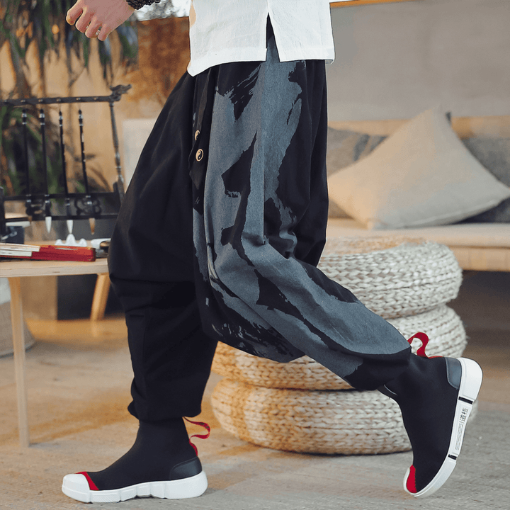 Loose Cropped Trousers with Bouquet Feet Trousers Men - MRSLM