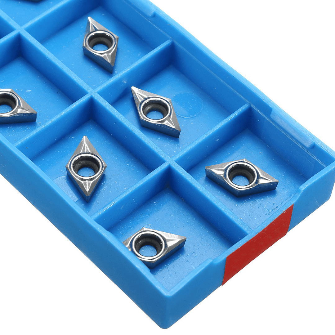 Drillpro 10Pcs DCGT0702-AK H01 / DCGT21.51-AK H01 Inserts Used for Aluminum Turning Tool Holder Cutter - MRSLM