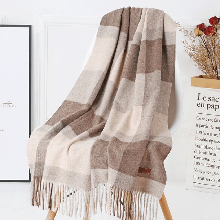 Wool Plaid Women Autumn and Winter Warm Scarf - MRSLM