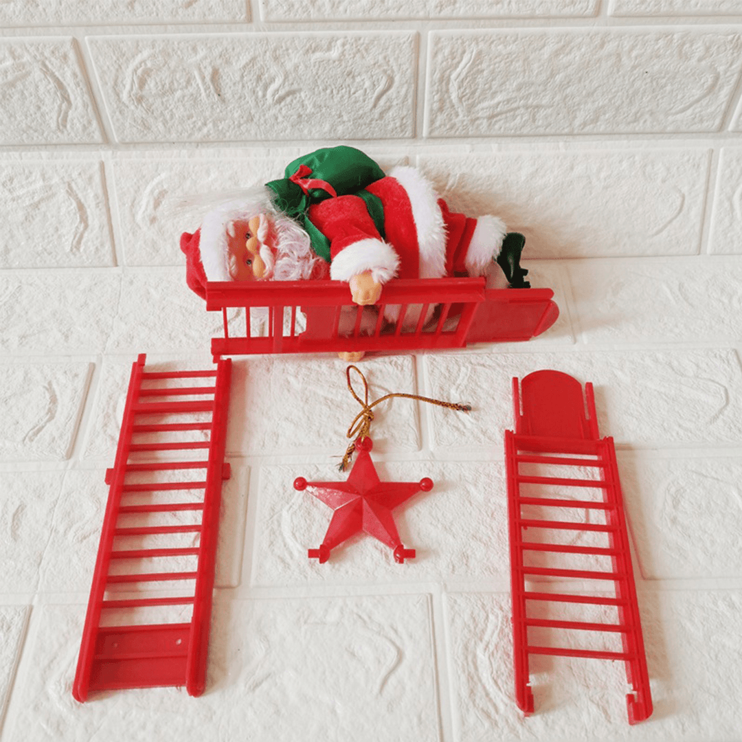Electric Santa Claus Climbing Stairs Christmas Music Santa Doll Decor - MRSLM
