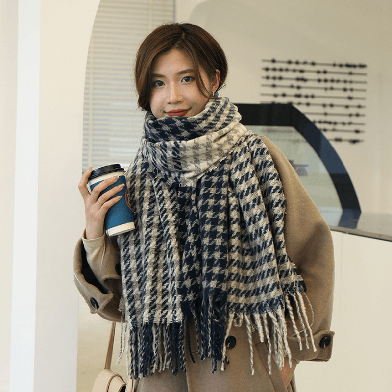 Fashion Color Matching Cashmere Padded Warm Scarf - MRSLM