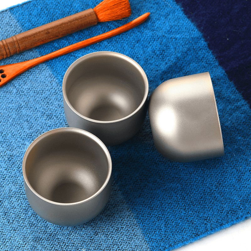 Keith 1 Pcs 150Ml Water Cup Pure Titanium Camping Travel Portable Tea Cup Double Anti-Scalding Cup - MRSLM