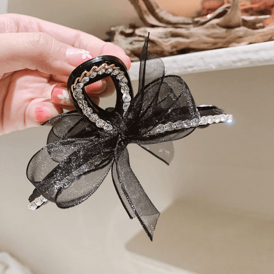 Premium Net Yarn Bow Hairpin Female Small Group Hair - MRSLM