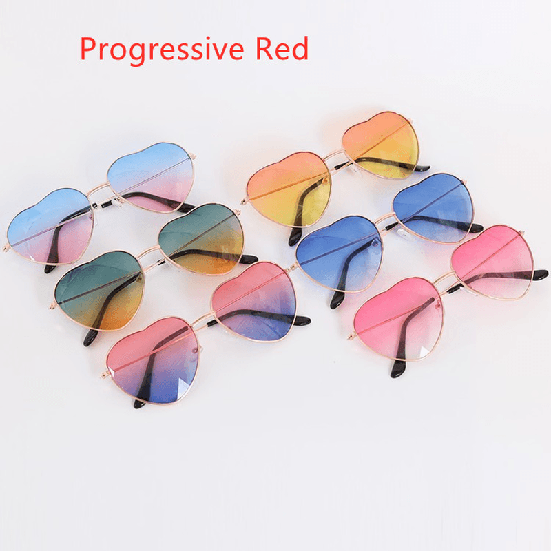 Metal heart sunglasses with rose gold frame, view 6 - MRSLM