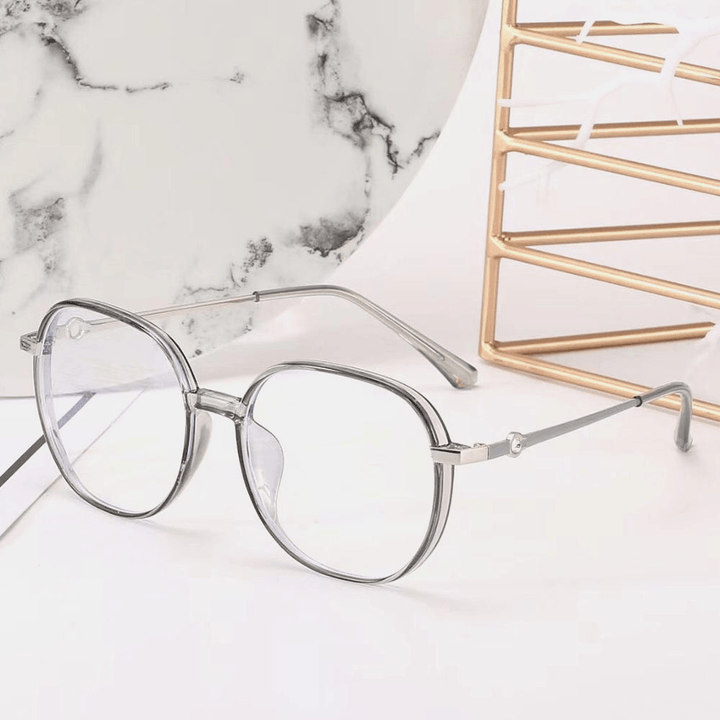 Unisex Oval Full Frame Flat-Light Fashion Simple Glasses - MRSLM