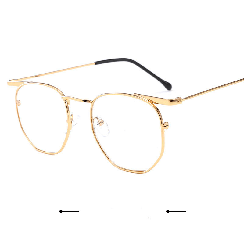 Vintage Harajuku Style Gold Rim Glasses Frame - MRSLM