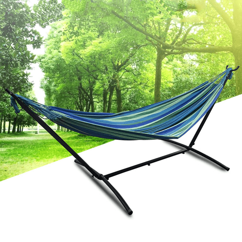 Portable Canvas Hammock Stand Portable Multifunctional Practical Outdoor Garden Swing Hammock Single Hanging Chair Bed Leisure Camping Travel - MRSLM