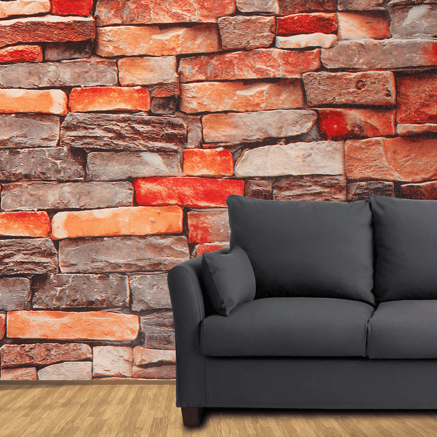 3D Simulation Brick Wall Paper Self-Adhesive Brick Stone Wallpaper Fashion Restaurant Hotel Store Decoration Water Wall Sticker - MRSLM