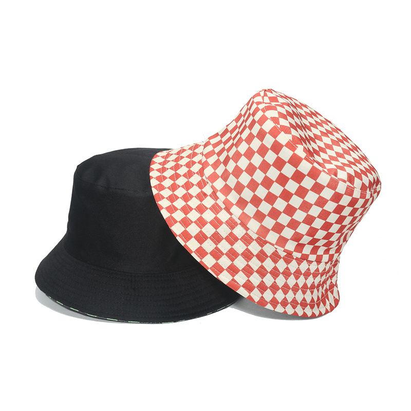 Fashion Personality Black and White Checkerboard Plaid Fisherman Hat - MRSLM