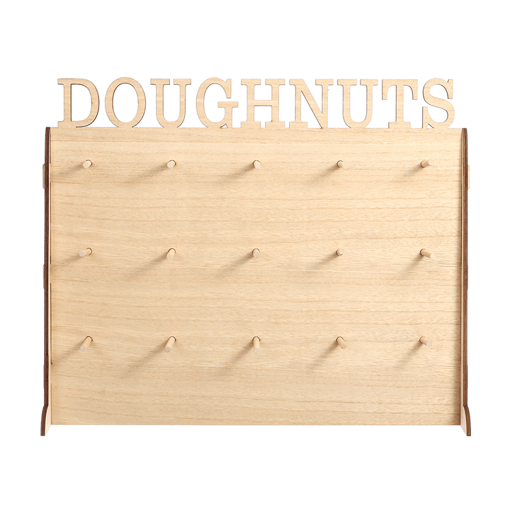 Wooden Donut Wall Stand Holder Sweet Doughnut Holds Wedding Party Kitchen Storage Rack - MRSLM