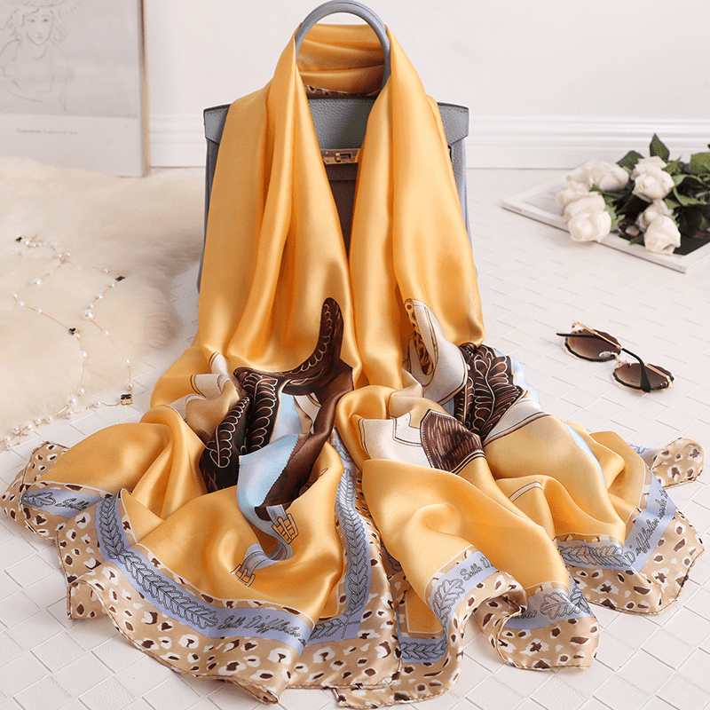 Fashionable Women'S Simple Printed Thin Silk Scarf - MRSLM