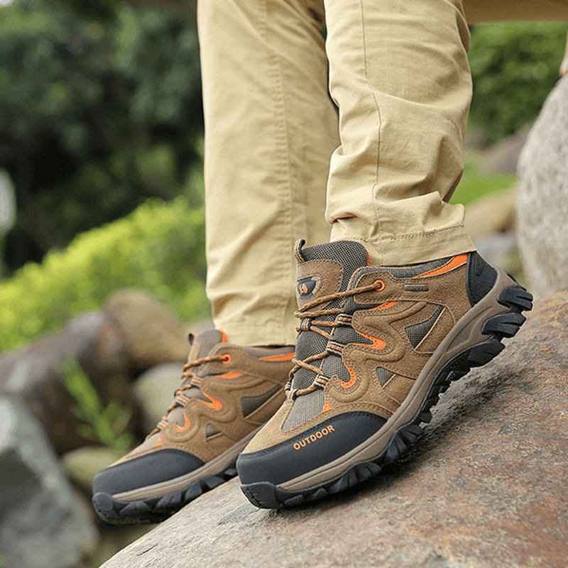 Big Size Men Comfortable Wear Resistant Outsole Outdoor Hiking Athletic Shoes - MRSLM