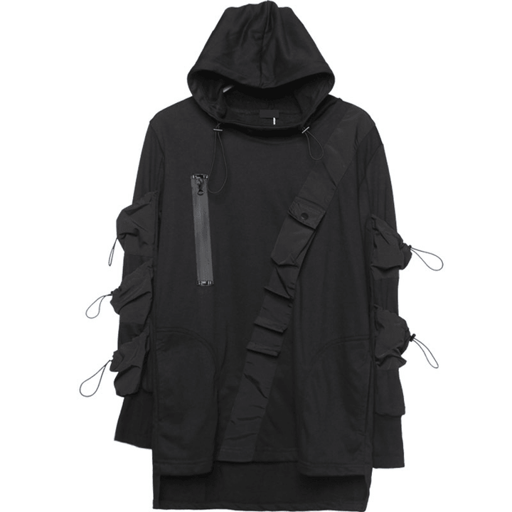 Men'S Drawstring Hooded Loose Tactical Sweater - MRSLM