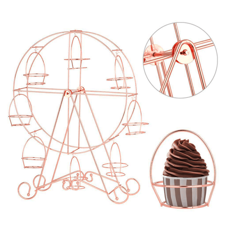 8 Cup Ferris Wheel round Cake Rack Cupcake Stand Wedding Birthday Tower Decations - MRSLM