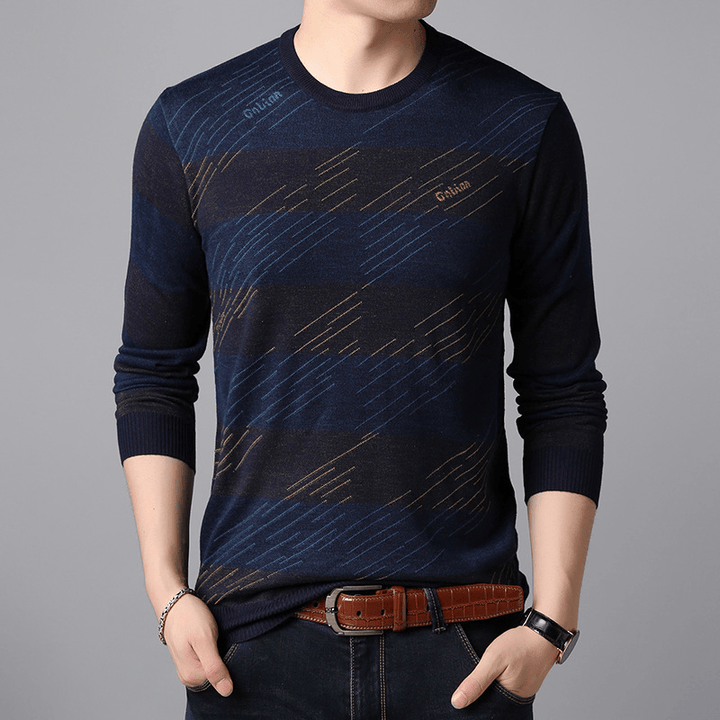 Autumn New Men'S Knitted Sweater round Neck - MRSLM