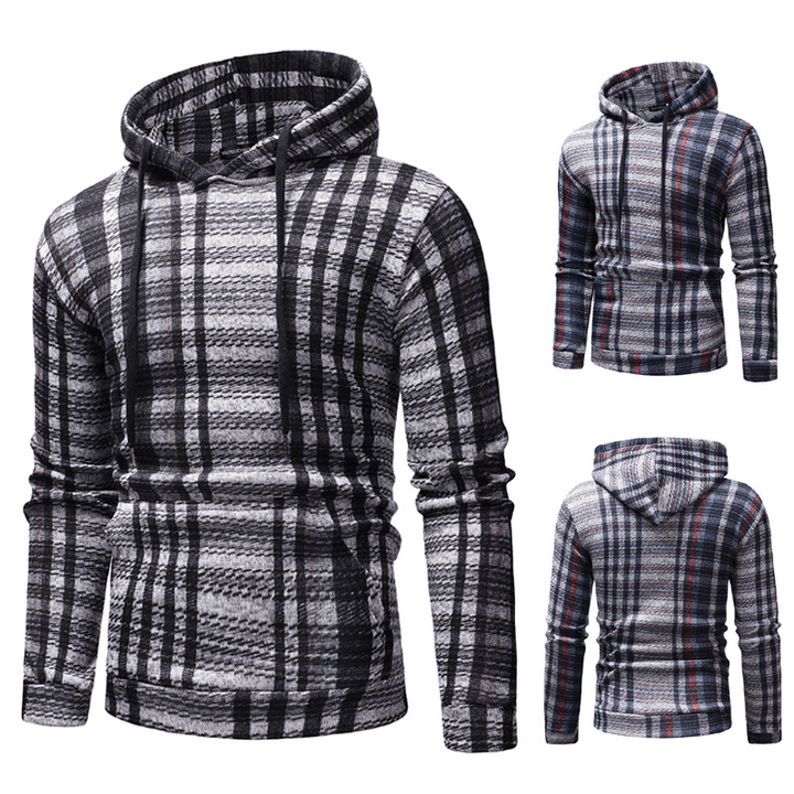 Hooded Men Striped Sweater Slim Fit - MRSLM