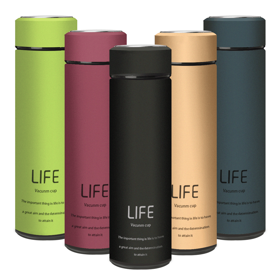 500Ml /18 Oz Insulated Stainless Steel Water Vacuum Bottle Double-Walled Coffee Cup Flasks Thermo for Hot and Cold Drinks Travel Mug for Outdoor Sports Hiking Running - MRSLM