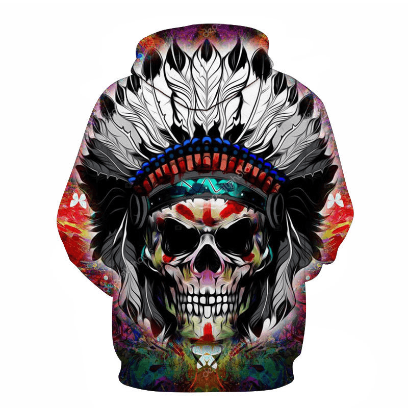 Skull 3D Printing Hooded Pocket Pullover Sweater Nanchao Hoodie Men'S Personality Manufacturer - MRSLM