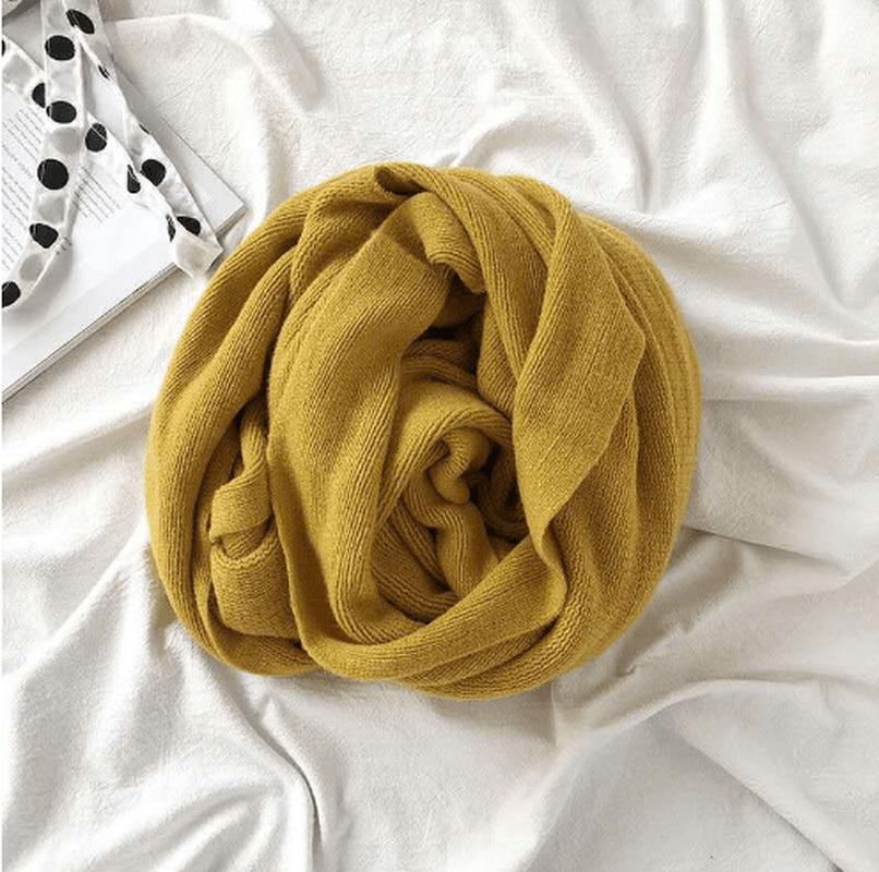 Pure Color Knitted Wool Scarf Women Autumn and Winter - MRSLM