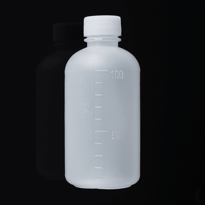 100Ml Empty Plastic Sample Reagent Liquid Storage Bottle Graduated Small Mouth Laboratory Container - MRSLM